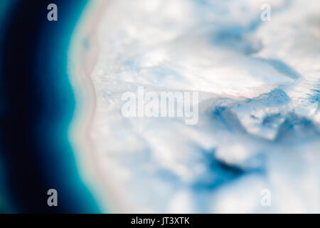 Abstract background, blue agate slice mineral Stock Photo