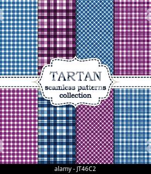 Set of seamless tartan patterns Stock Vector