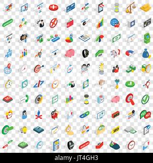100 swap icons set, isometric 3d style Stock Vector