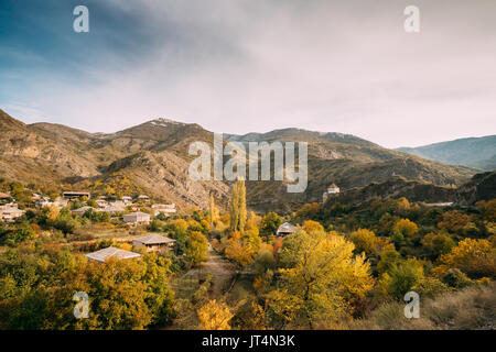 Ateni, Shida Kartli Region, Georgia. Georgian Orthodox Ateni Sioni Church In Autumn Landscape. Village Of Ateni, Some 10 Km South Of The City Of Gori, Stock Photo