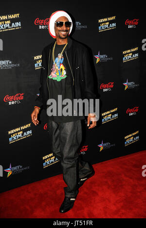 Rapper Snoop Dogg aka Snoop Lion arrives 'Kevin Hart: Let Me Explain' premiere Regal Cinemas L.A. Live June 27,2013 Los Angeles,California. Stock Photo