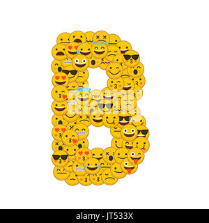 Emoji smiley characters capital letter B Stock Photo