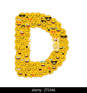 Emoji smiley characters capital letter D Stock Photo