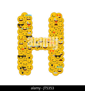 Emoji smiley characters capital letter H Stock Photo