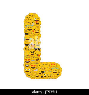 Emoji smiley characters capital letter L Stock Photo