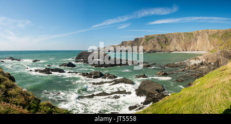 Unique structure of rocks at Hartland Quay in North Devon Stock Photo