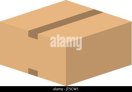 Cardboard box isolated on the white background. Vector illustration. Stock Vector