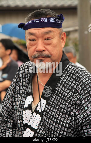 Japan, Shimodate, Gion Matsuri, festival, people, man, portrait, Stock Photo