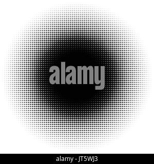Halftone element, circular halftone pattern. Specks, halftone circle gradient Stock Vector