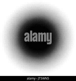 Halftone element, circular halftone pattern. Specks, halftone circle gradient Stock Vector