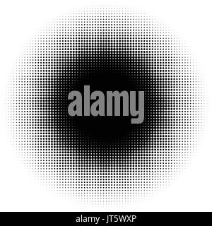 Halftone element, circular halftone pattern. Specks, halftone circle gradient Stock Vector