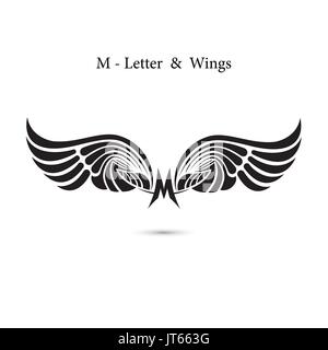 M Letter Logo with Wings. Creative Wing Letter M Logo icon Design Vector  4826652 Vector Art at Vecteezy