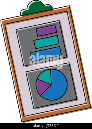 financial report business clipboard with financial data charts graphs Stock Vector