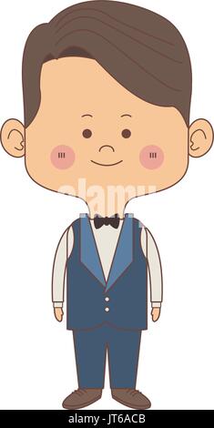 young happy groom man wear suit married Stock Vector