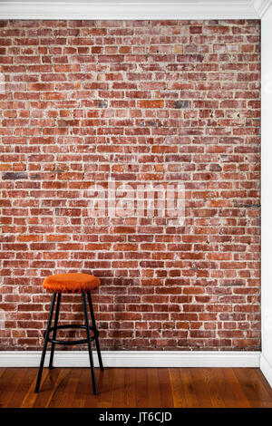 Flat Brick Wall Perspective Perfect for Painting or Picture Frame Addition Stock Photo