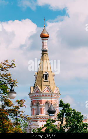 Grodno, Belarus. Cathedral Of The Intercession Of The Most Holy Theotokos In Street E. Ozheshko. Another Name Is Pokrovsky Cathedral Or The Cathedral  Stock Photo