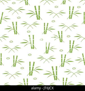 Cute seamless pattern with stones and bamboo leaves and stems. Design for poster or print. Stock Vector