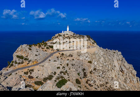 Formentor Lighthouse on Cap de Formentor, Majorca, Balearic Islands, Spain Stock Photo