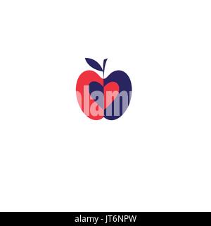 Vector apple red icon on a white background Stock Vector
