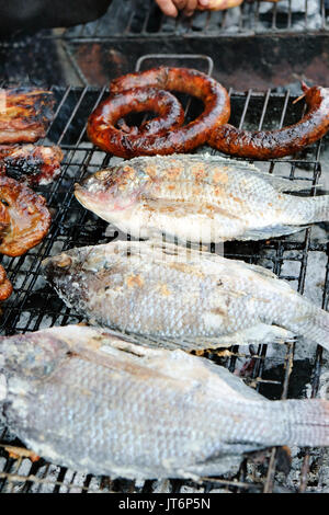 Thai Food, Salt-Crusted Grilled Fish Stock Photo - Alamy