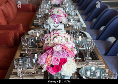 Beautifully served table in restaurant Stock Photo