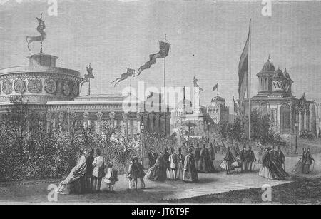 The Paris Exposition or Paris World's Fair of 1878, held in the Champ ...