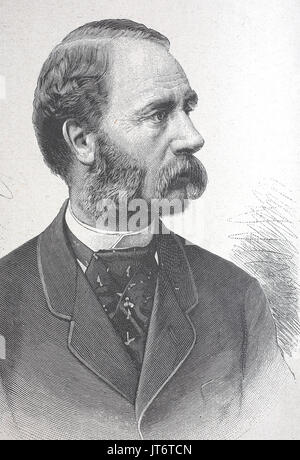 Christian IX , 1818 - 1906, was King of Denmark, Digital improved reproduction of an image published between 1880 - 1885 Stock Photo