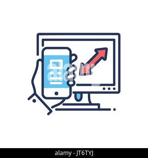 Responsive Design - modern vector line design icon. Stock Vector
