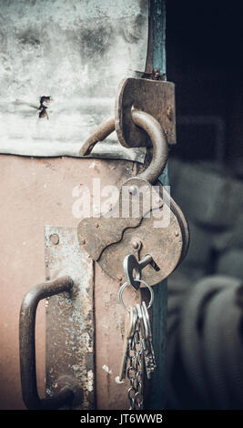 Old open padlock Stock Photo