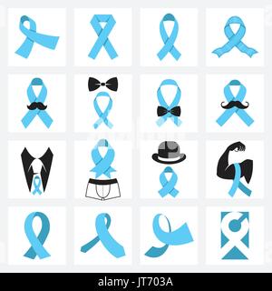 Prostate cancer awareness symbols Stock Vector