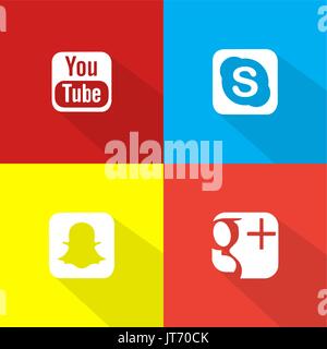 Social Network Icon Web Buttons, Vector, Illustration Stock Vector