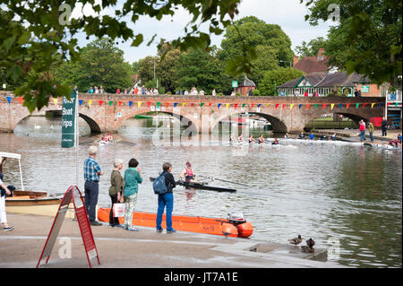 Boating on the River Avon, Stratford upon Avon Stock Photo