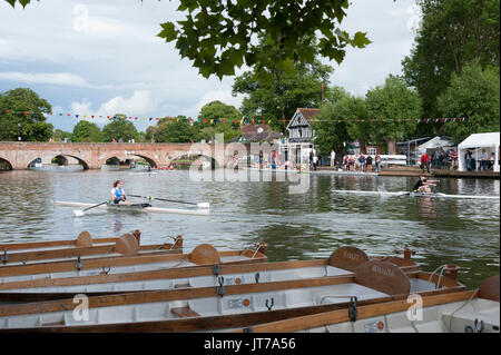 Boating on the River Avon, Stratford upon Avon Stock Photo