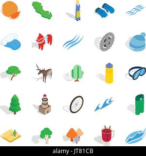 Unity icons set, isometric style Stock Vector