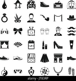 Vogue icons set, simple style Stock Vector