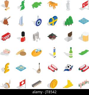 World icons set, isometric style Stock Vector