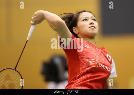 Ajinomoto National Training Center, Tokyo, Japan. 7th Aug, 2017. Yuki Fukushima (JPN), AUGUST 7, 2017 - Badminton : Japan national team training session prior to the 2017 BWF World Championships at Ajinomoto National Training Center, Tokyo, Japan. Credit: Naoki Nishimura/AFLO SPORT/Alamy Live News Stock Photo