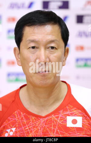 Ajinomoto National Training Center, Tokyo, Japan. 7th Aug, 2017. Park Joo Bong (JPN), AUGUST 7, 2017 - Badminton : Japan national team training session prior to the 2017 BWF World Championships at Ajinomoto National Training Center, Tokyo, Japan. Credit: Naoki Nishimura/AFLO SPORT/Alamy Live News Stock Photo