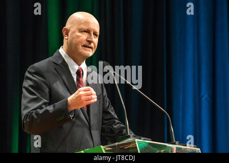 Sao Paulo, SP, Brazil, August 07, 2017. Paulo Hermann, President of John Deere of Brazil, during the 16th Brazilian Congress of Agribusiness, with the theme Reform to Compete, at the WTC Sheraton in the South Zone of Sao Paulo, SP Credit: Alf Ribeiro/Alamy Live News Stock Photo