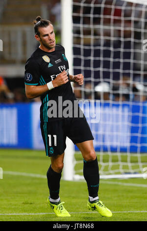 Skopje, Macedonia. 8th Aug, 2017.  Gareth Bale (11) Real Madrid's player. UEFA SUPER CUP FINAL between Real Madrid vs Manchester United match at the Philipo II National Arena (Skopje) Macedonia, August 8, 2017 . Credit: Gtres Información más Comuniación on line, S.L./Alamy Live News Stock Photo