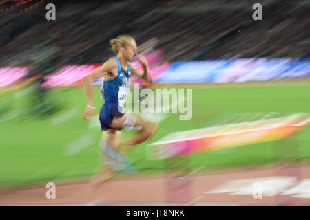 London, UK. 08th Aug, 2017. Evan JAGER, USA, during 3000 meter steeple chase finals in London at the 2017 IAAF World Championships athletics. Credit: Ulrik Pedersen/Alamy Live News Stock Photo