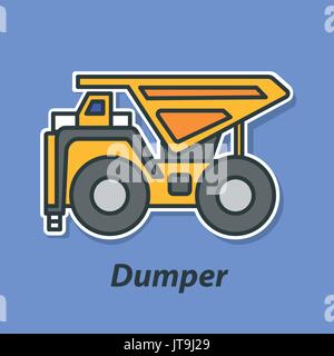 Dumper color flat icon. Stock Vector