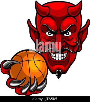 Devil Basketball Sports Mascot Stock Vector