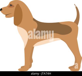 Vector illustration of a cartoon hunting dog puppy Stock Vector