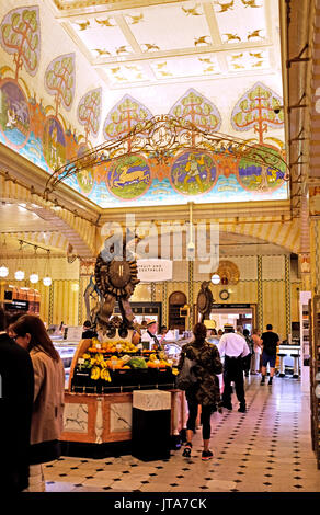 London UK -  Food Hall at Harrods Department store in Knightsbridge Stock Photo