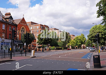 London UK - Du Cane Court is an Art Deco apartment block on Balham High Road, Balham, south London. A distinctive local landmark, Stock Photo