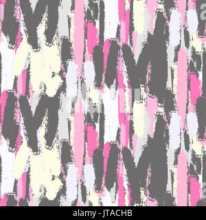Abstract pastel color brush strokes bold seamless pattern. Soft neon pink and gray colors background. Stock Photo