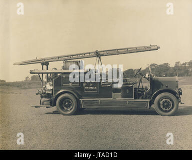 Merryweather Fire Engine, Bromley Fire brigade, Kent, c1930s, historic archive photograph Stock Photo