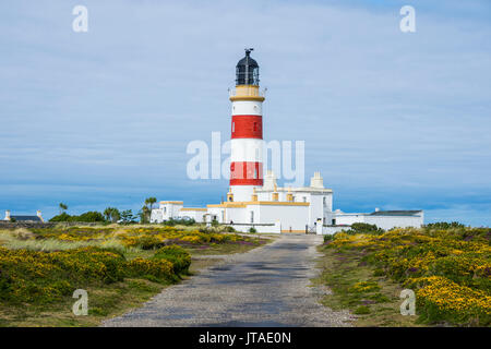 Point of Ayre Lighthouse, Isle of Man, crown dependency of the United Kingdom, Europe Stock Photo
