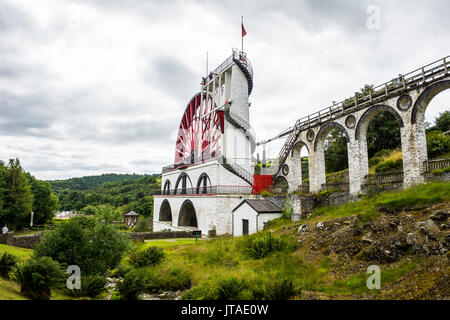 The Great Laxey Wheel, Isle of Man, crown dependency of the United Kingdom, Europe Stock Photo